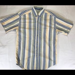 Vtg LL Bean Shirt Button up Striped Large Reg